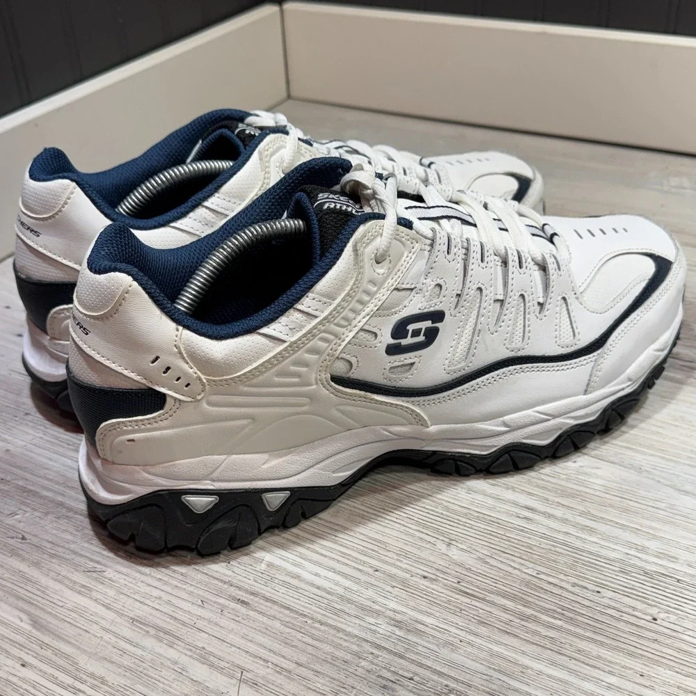 Skechers‎ Energy Afterburn Shoes Mens 12 Extra Wide White Training Walking 50127